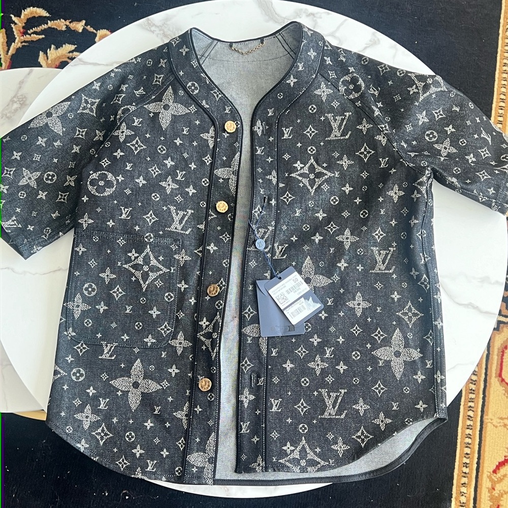 Louis Vuitton Monogram Denim Baseball Shirt